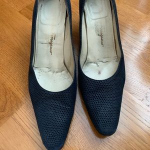 Ferragamo Navy Heels 8.5